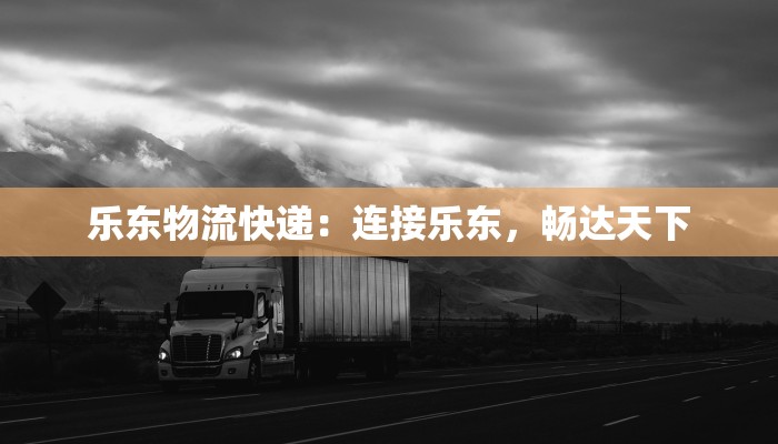 乐东物流快递：连接乐东，畅达天下