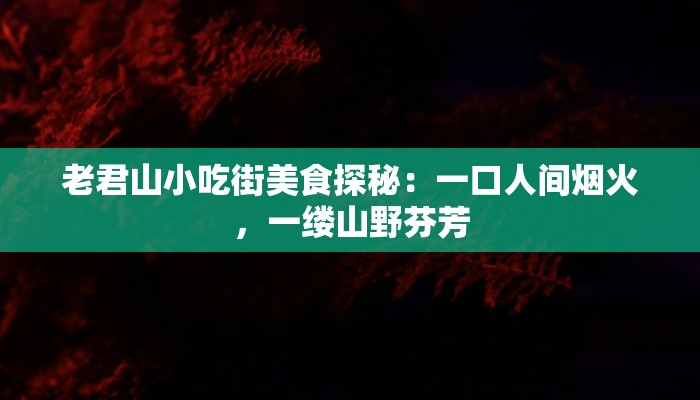 老君山小吃街美食探秘：一口人间烟火，一缕山野芬芳