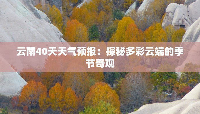 云南40天天气预报:探秘多彩云端的季节奇观 云南40天天气预报:探秘多彩云端的季节奇观