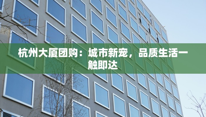 杭州大厦团购:城市新宠,品质生活一触即达 杭州大厦团购:城市新宠,品质生活一触即达