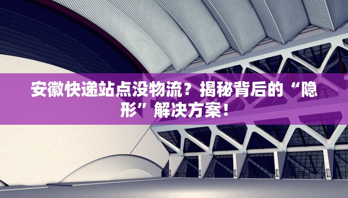 安徽快递站点没物流?揭秘背后的“隐形”解决方案! 安徽快递站点没物流?揭秘背后的“隐形”解决方案!