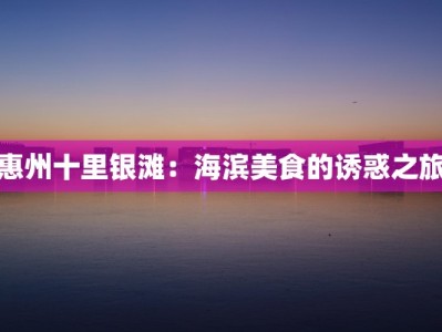 惠州十里银滩：海滨美食的诱惑之旅