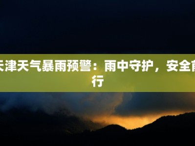天津天气暴雨预警：雨中守护，安全前行