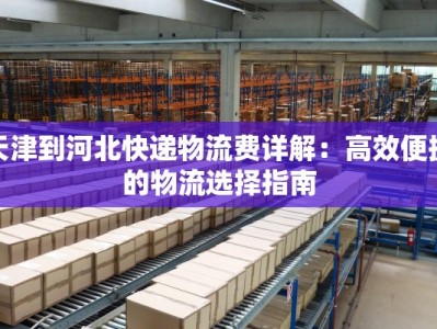 天津到河北快递物流费详解：高效便捷的物流选择指南