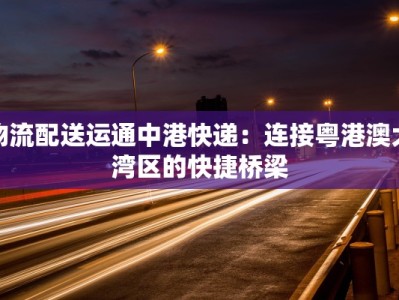 物流配送运通中港快递：连接粤港澳大湾区的快捷桥梁