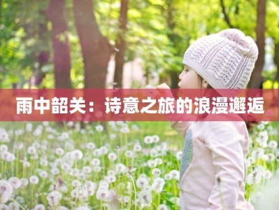 雨中韶关：诗意之旅的浪漫邂逅