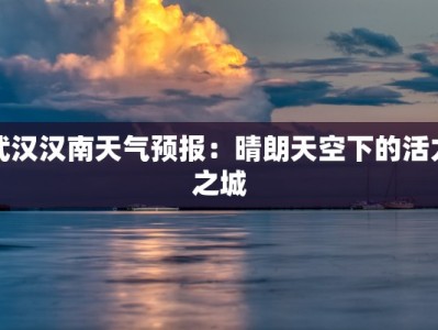 武汉汉南天气预报：晴朗天空下的活力之城