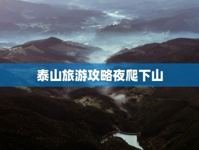 泰山旅游攻略夜爬下山