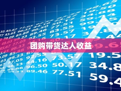 团购带货达人收益